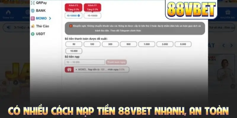 Nạp Tiền 88VBET: Hướng Dẫn Quy Trình Giao Dịch An Toàn Nhất